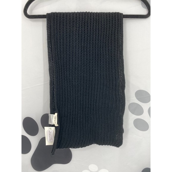 Style & Co NWT Solid Ribbed Muffler Extra Long Recycled Wrap Scarf Black OS New - Picture 2 of 10